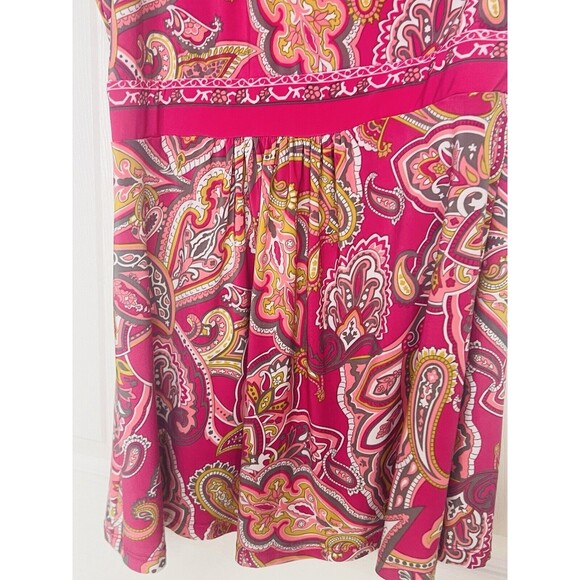 Womens International Concepts Pink Paisley Sleeveless Tank Keyhole Neck Petite S - Picture 5 of 8